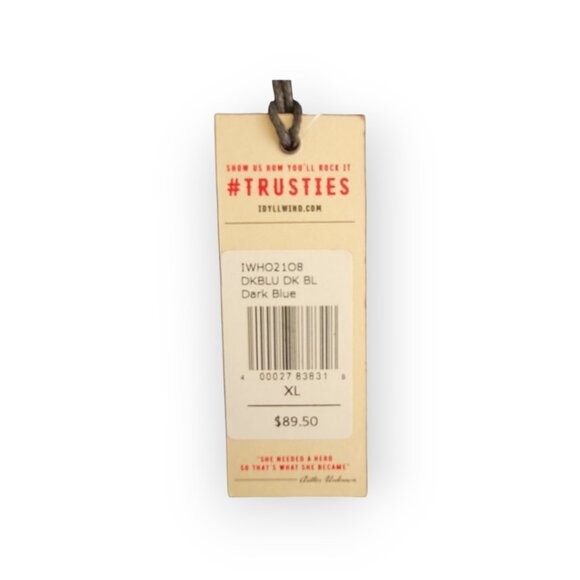 Idyllwind Oak Hill Corduroy Navy/Tan Colorblock Shacket Coastal Cowgirl size XL - Picture 6 of 9